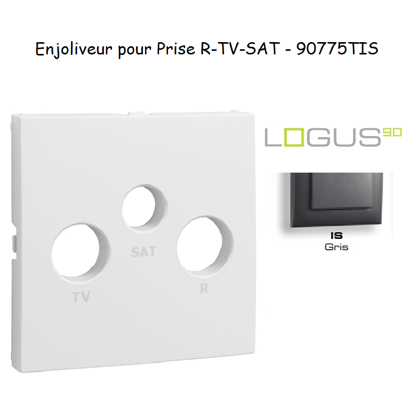 Enjoliveur pour prise R TV SAT LOGUS 90775TIS Gris