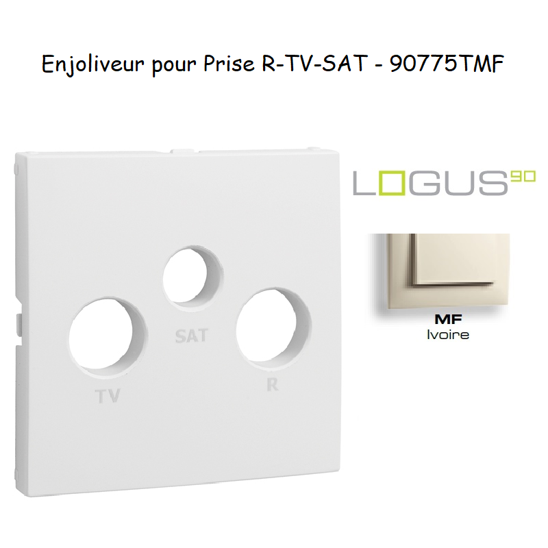 Enjoliveur pour prise R TV SAT LOGUS 90775TMF Ivoire