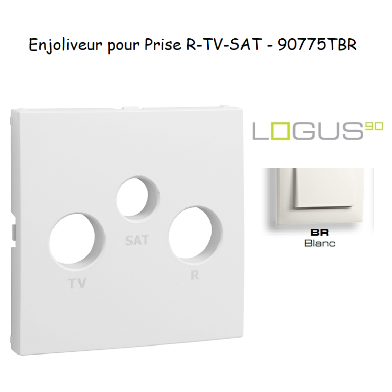Enjoliveur pour prise R TV SAT LOGUS 90775TBR Blanc