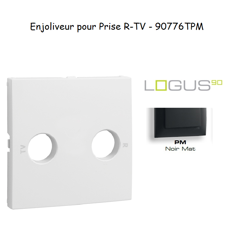 Enjoliveur pour prise R TV LOGUS 90776TPM Noir MAT