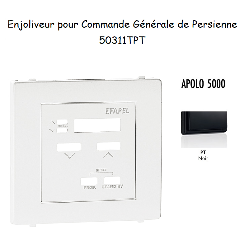 Enjoliveur pour commande générale de persienne APOLO5000 50311TPT Noir