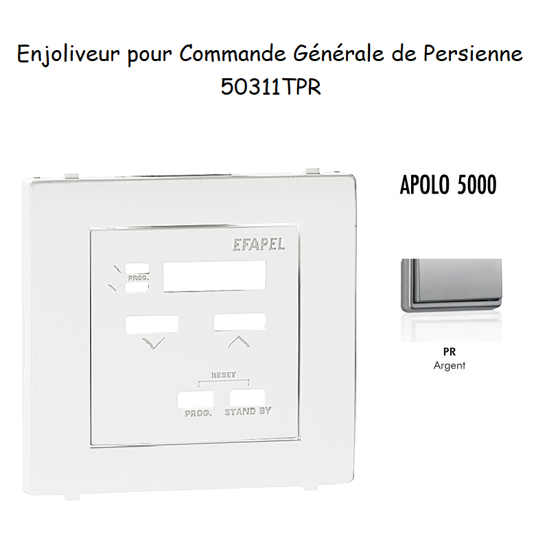 Enjoliveur pour commande générale de persienne APOLO5000 50311TPR Argent