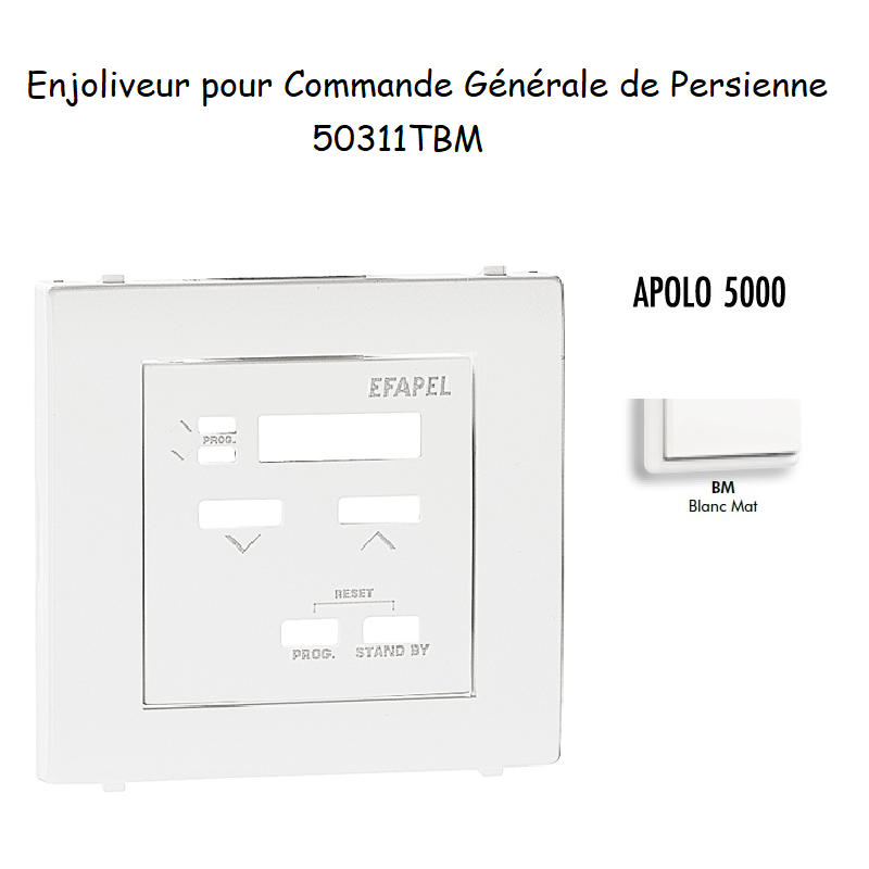 Enjoliveur pour commande générale de persienne APOLO5000 50311TBM Blanc MAT