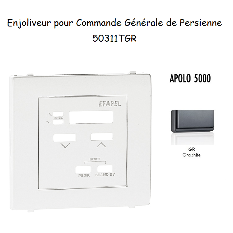 Enjoliveur pour commande générale de persienne APOLO5000 50311TGR Graphite