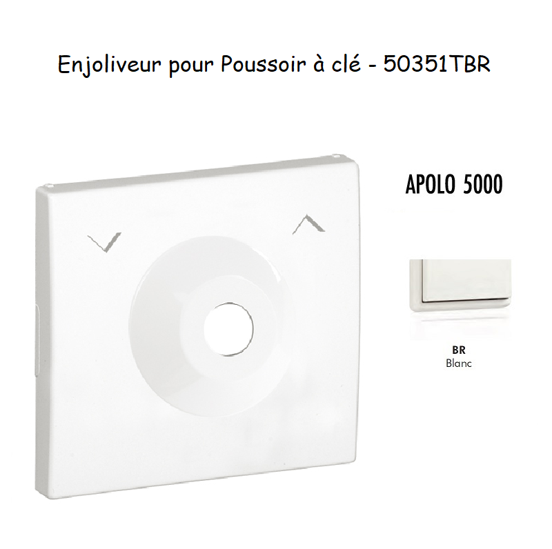 Enjoliveur pour poussoir à clé Apolo 50351TBR Blanc