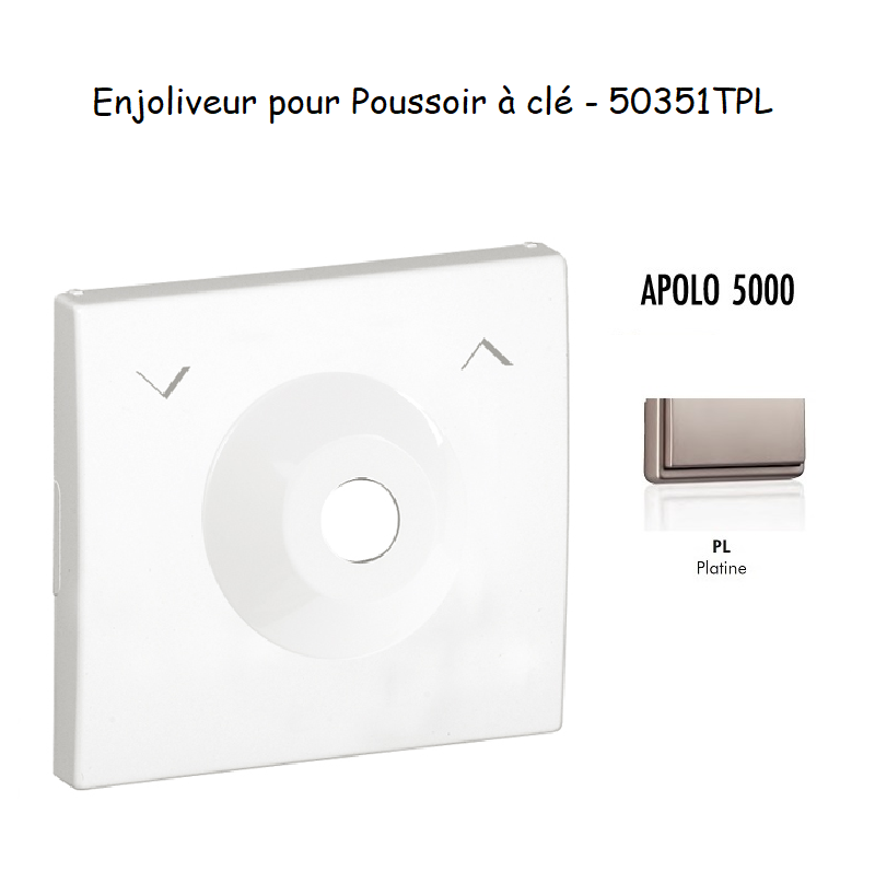 Enjoliveur pour poussoir à clé Apolo 50351TPL Platine