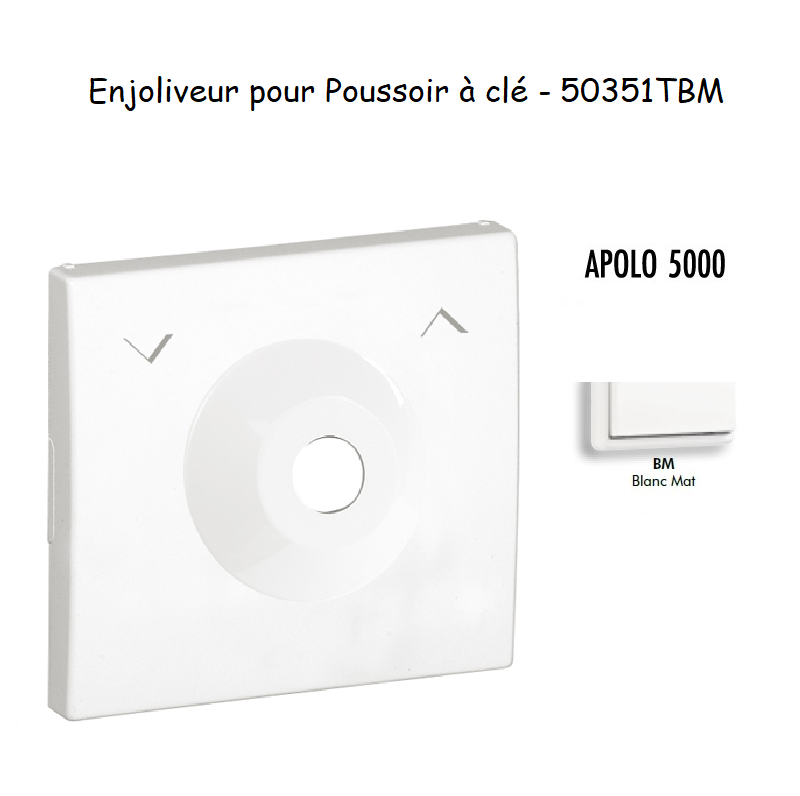 Enjoliveur pour poussoir à clé Apolo 50351TBM Blanc MAT