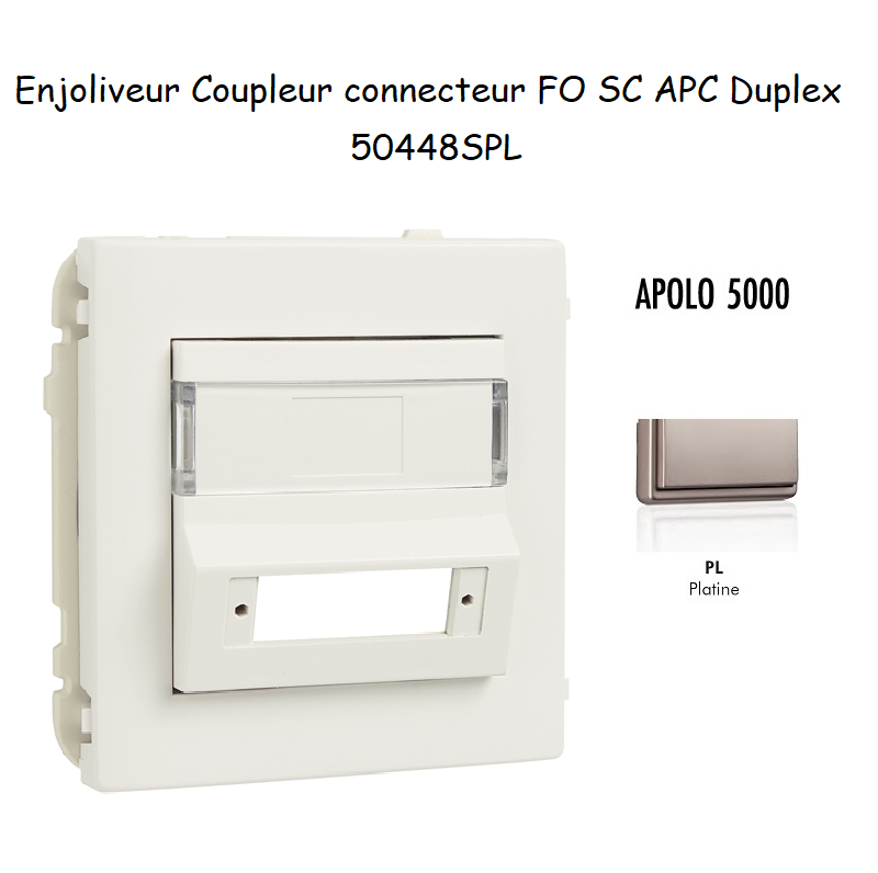 Enjoliveur Coupleur Connecteur fibre optique SC APC Duplex Apolo 50448SPL Platine