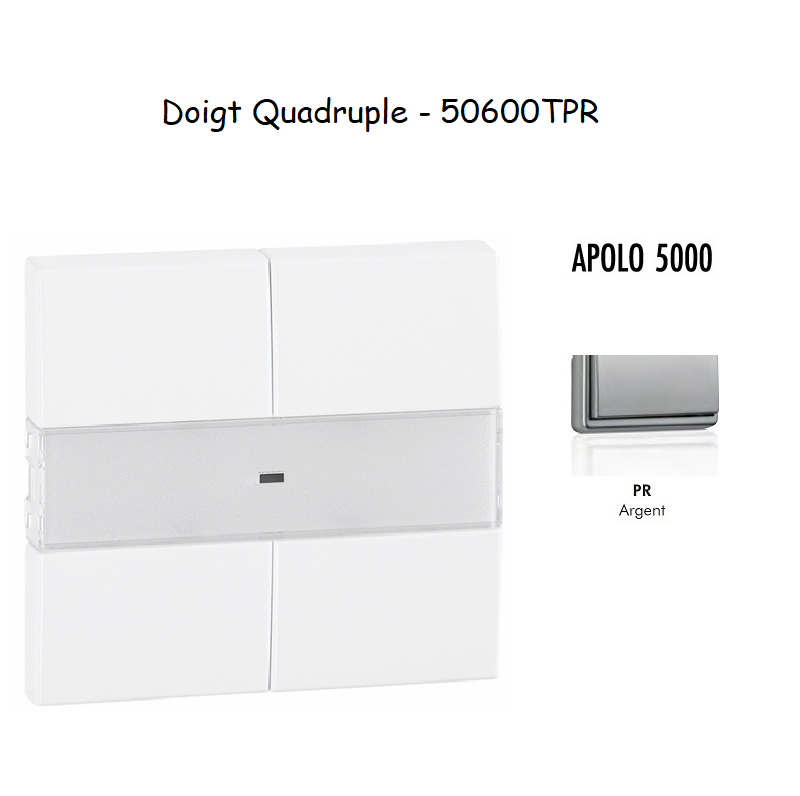 Doigt quadruple APOLO5000 50600TPR Argent