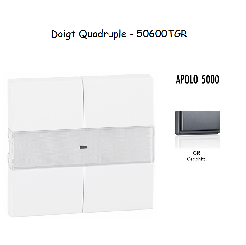 Doigt quadruple APOLO5000 50600TGR Graphite