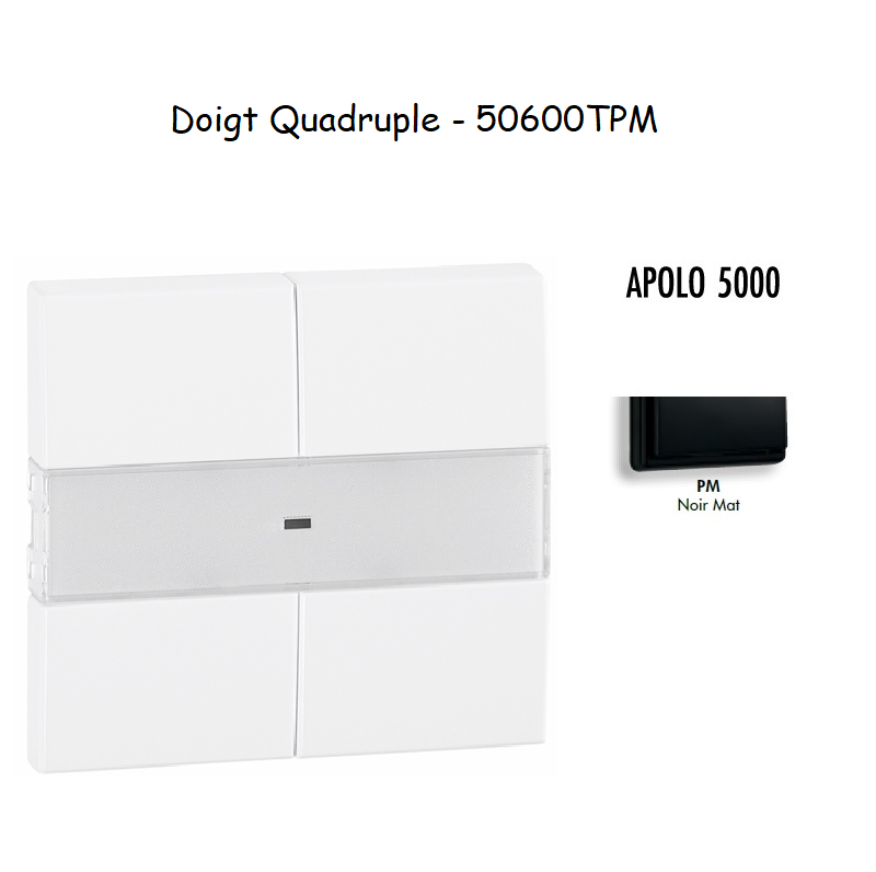 Doigt quadruple APOLO5000 50600TPM Noir MAT