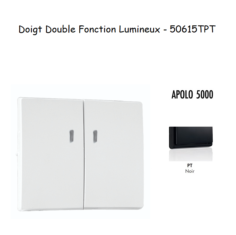 Doigt Double Fonction Lumineux APOLO5000 50615TPT Noir
