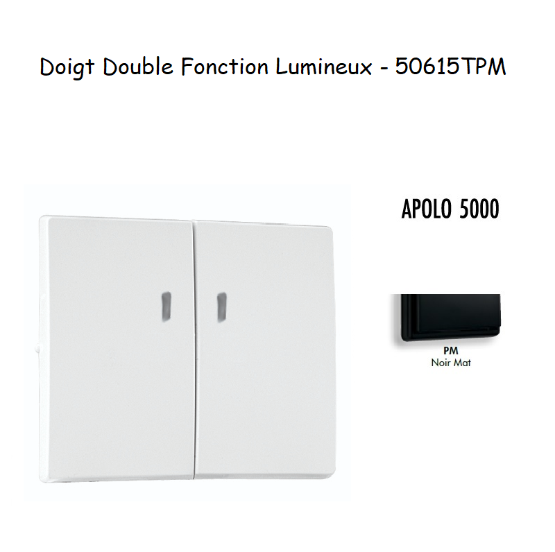 Doigt Double Fonction Lumineux APOLO5000 50615TPM Noir MAT