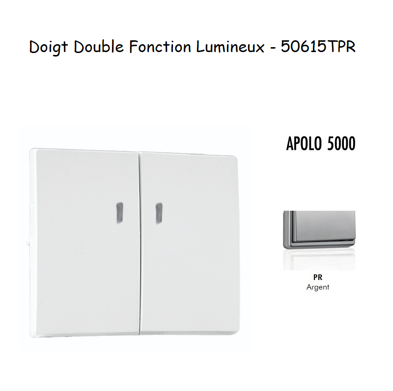 Doigt Double Fonction Lumineux APOLO5000 50615TPR Argent