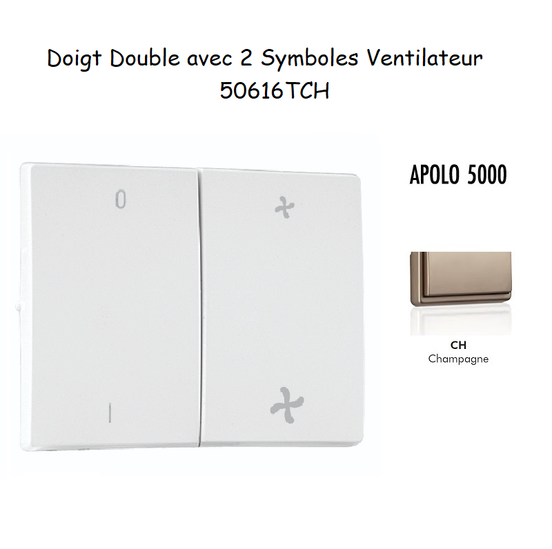 Doigt avec 2 symboles ventilateur APOLO5000 50616TCH