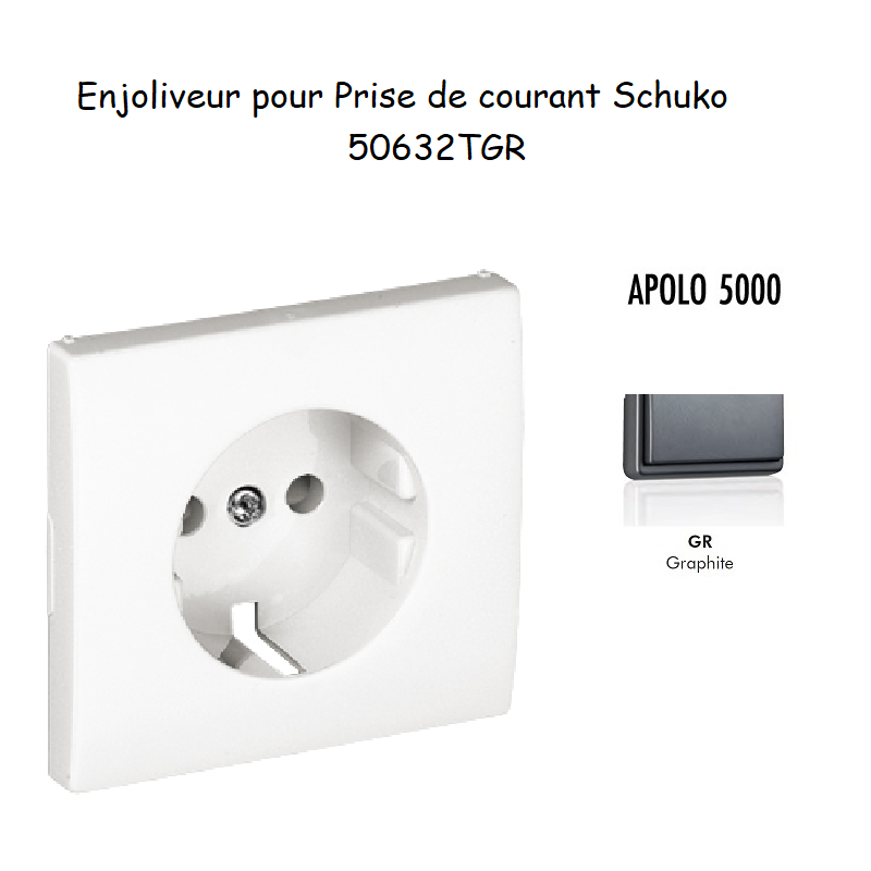 Enjoliveur pour prise de courant schuko APOLO5000 50632TGR Graphite