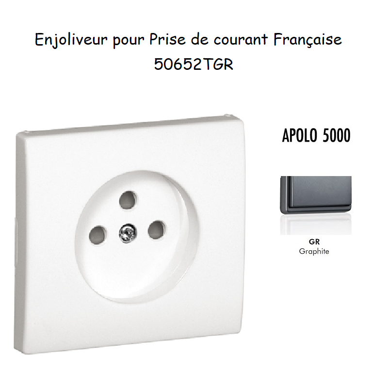 Enjoliveur pour prise de courant française APOLO5000 50652TGR Graphite