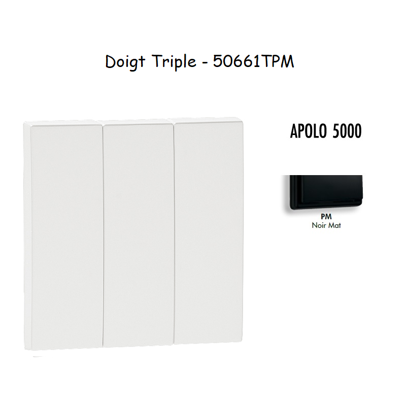 Doigt triple APOLO5000 50661TPM Noir MAT