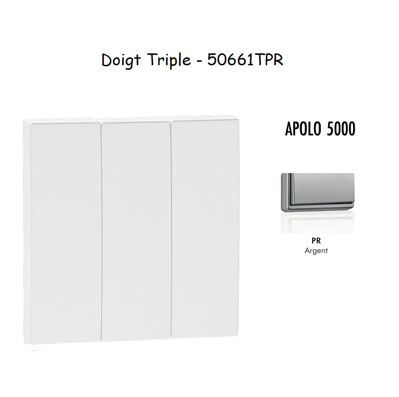 Doigt triple APOLO5000 50661TPR Argent