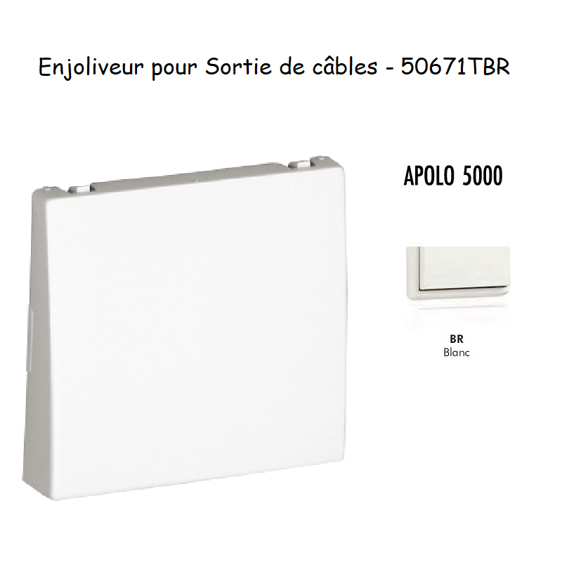 Enjoliveur rosette passage de cable APOLO5000 50671TBR Blanc