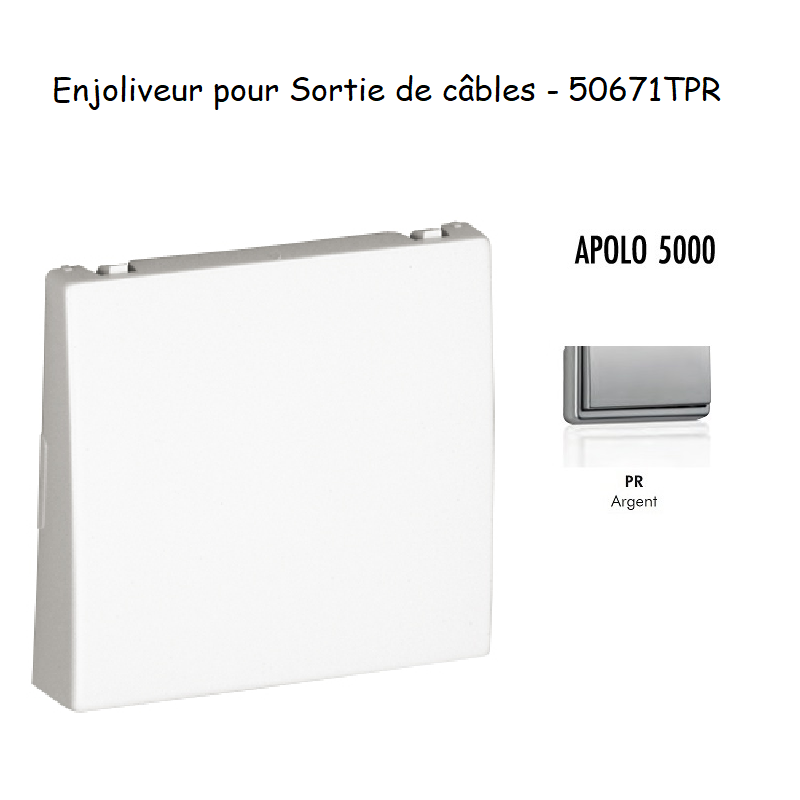 Enjoliveur rosette passage de cable APOLO5000 50671TPR Argent