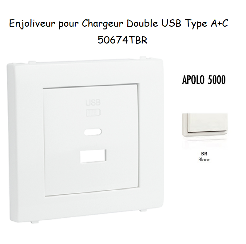 Enjoliveur pour Chargeur Double USB Type A + Type C 50674TBR
