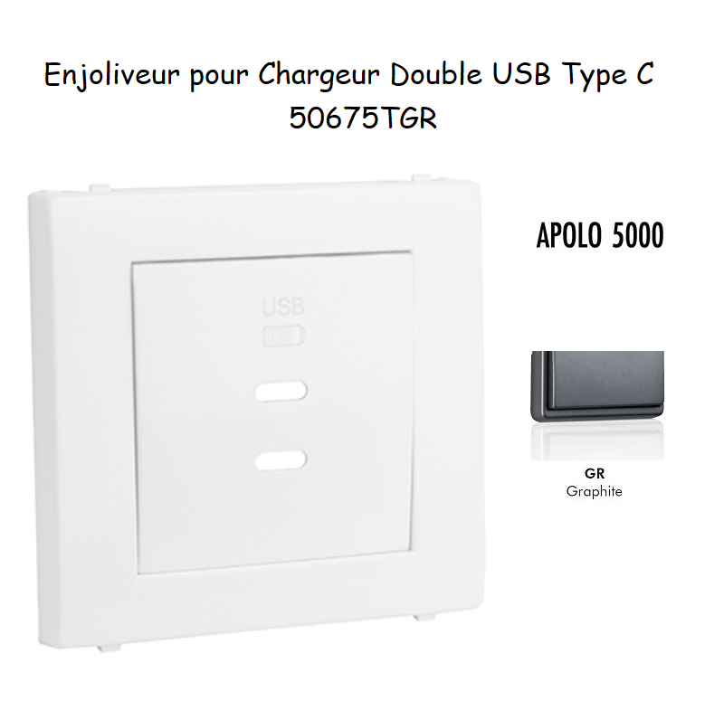 Enjoliveur pour Chargeur Double USB Type C 50675TGR