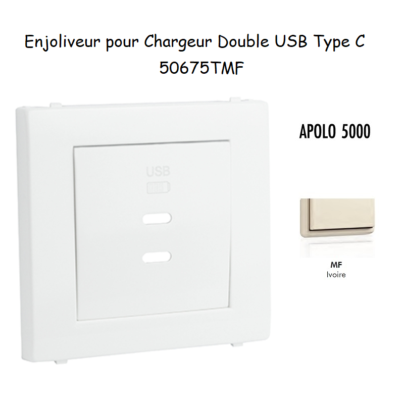 Enjoliveur pour Chargeur Double USB Type C 50675TMF