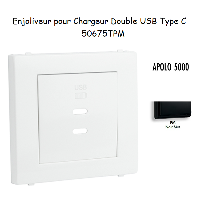 Enjoliveur pour Chargeur Double USB Type C 50675TPM