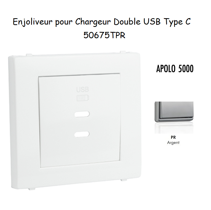 Enjoliveur pour Chargeur Double USB Type C 50675TPR
