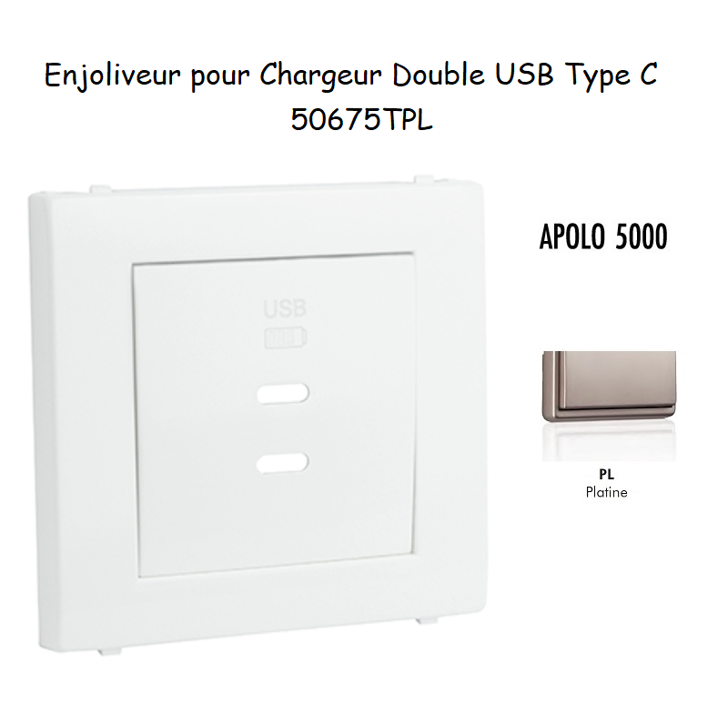 Enjoliveur pour Chargeur Double USB Type C 50675TPL
