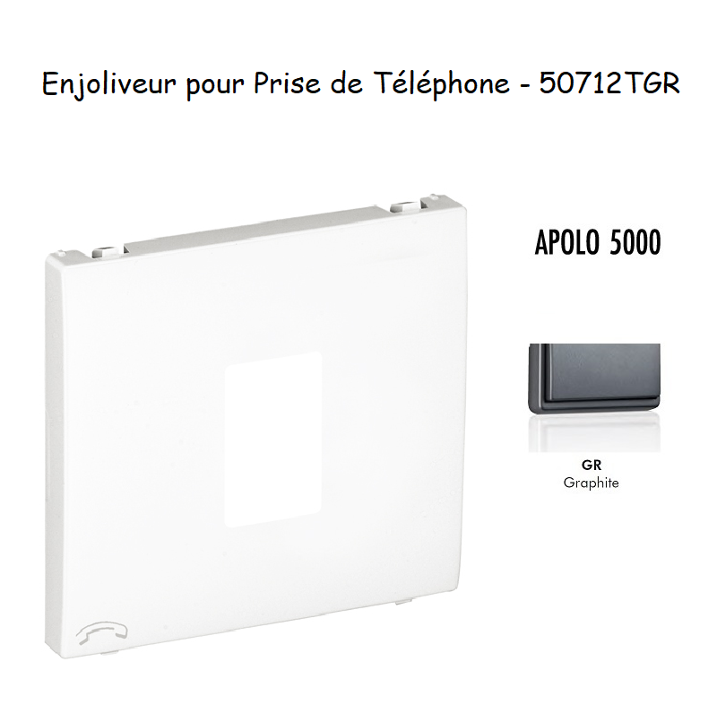 Enjoliveur pour prise de téléphone Apolo 50712TGR Graphite