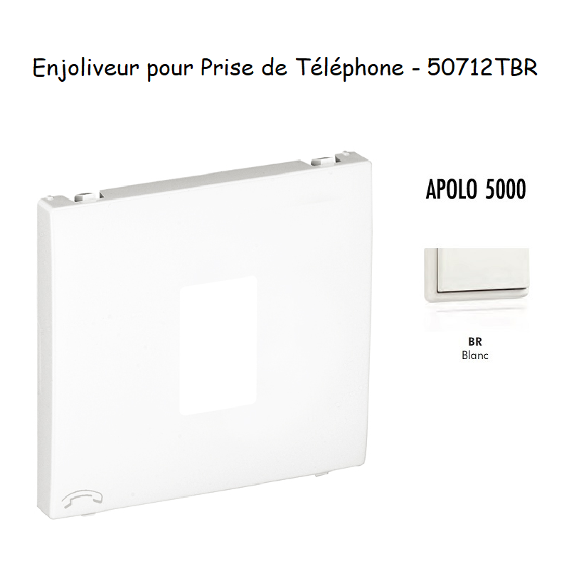 Enjoliveur pour prise de téléphone Apolo 50712TBR Blanc