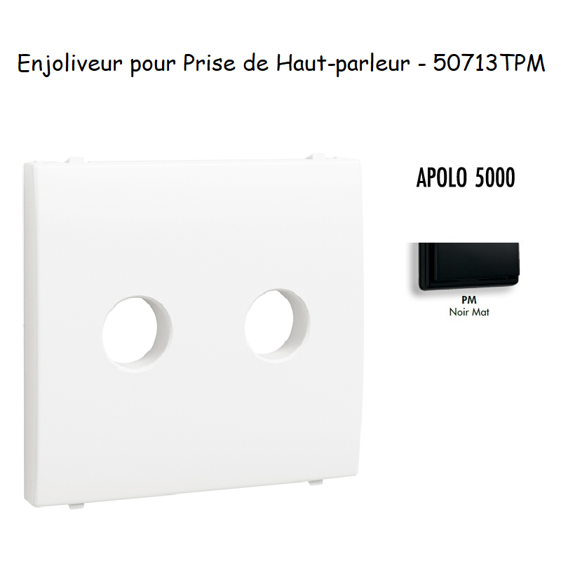 Enjoliveur pour prise de haut parleur a terminaux à vis APOLO5000 50713TPM Noir MAT