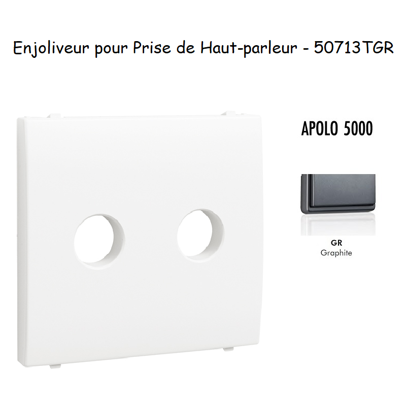 Enjoliveur pour prise de haut parleur a terminaux à vis APOLO5000 50713TGR Graphite