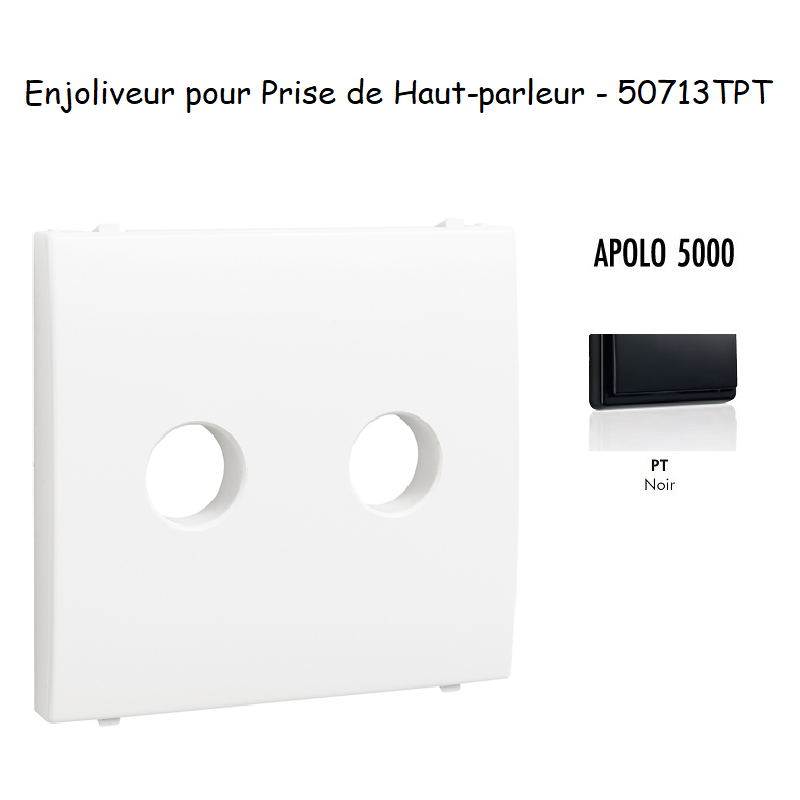 Enjoliveur pour prise de haut parleur a terminaux à vis APOLO5000 50713TPT Noir