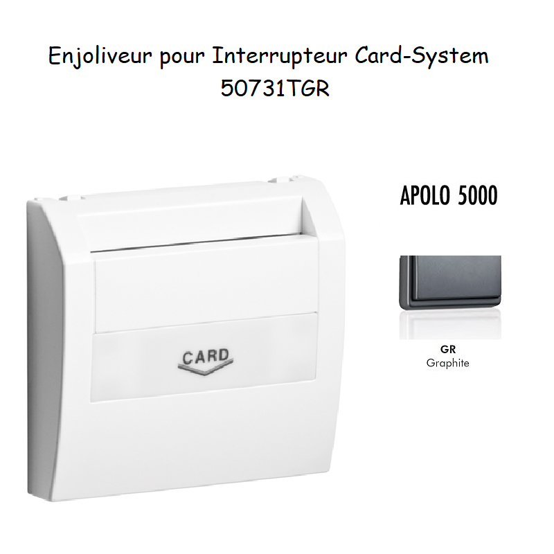 Enjoliveur pourinterrupteur card systel APOLO5000 50731TGR Graphite