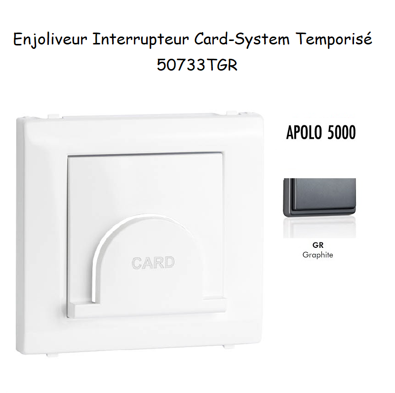 Enjoliveur pour interrupteur Card System Apolo 5000 50733TGR Graphite