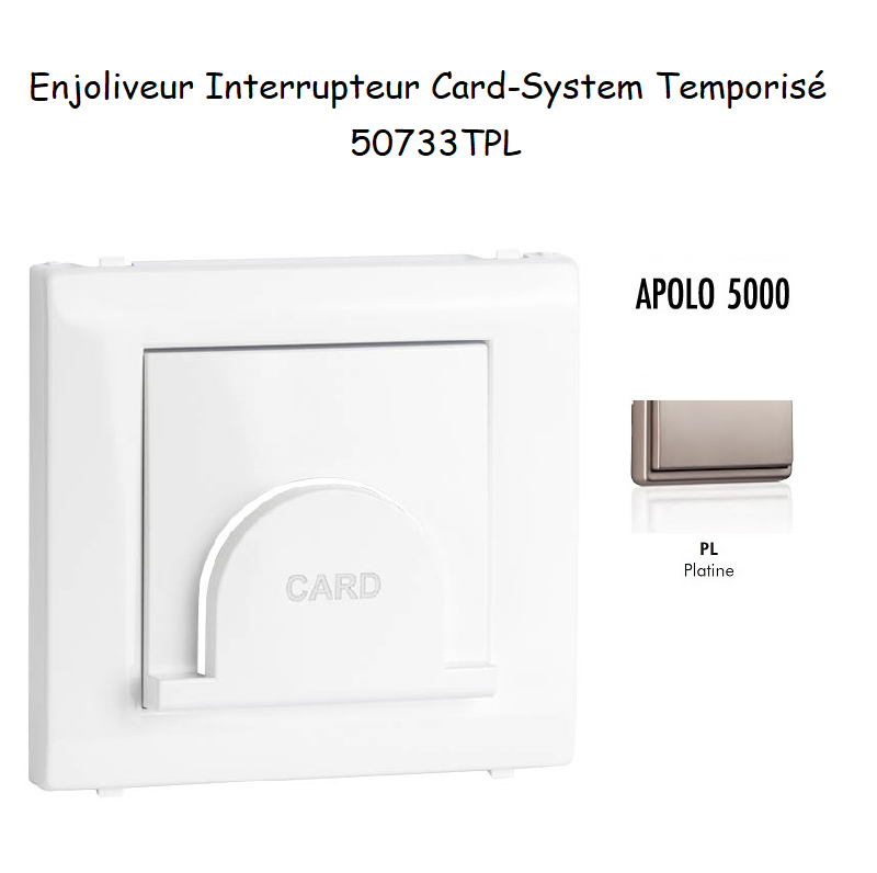Enjoliveur pour interrupteur Card System Apolo 5000 50733TPL Platine