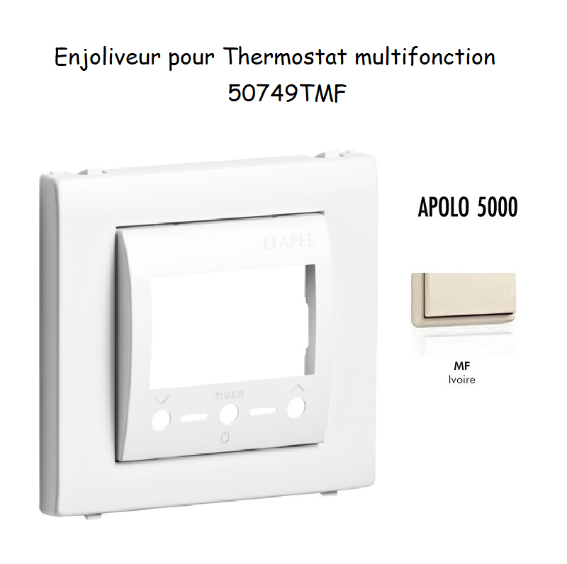 Enjoliveur Chronothermostat avec capteur IR APOLO5000 50749TMF Ivoire
