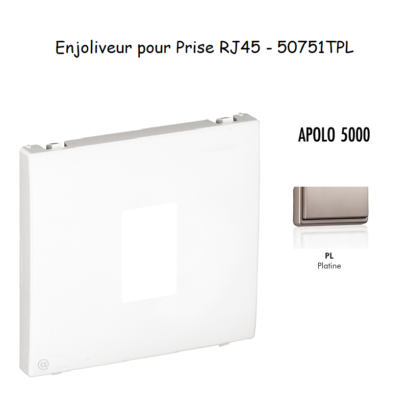 Enjoliveur pour prise informatique RJ45 APOLO5000 50751TPL Platine
