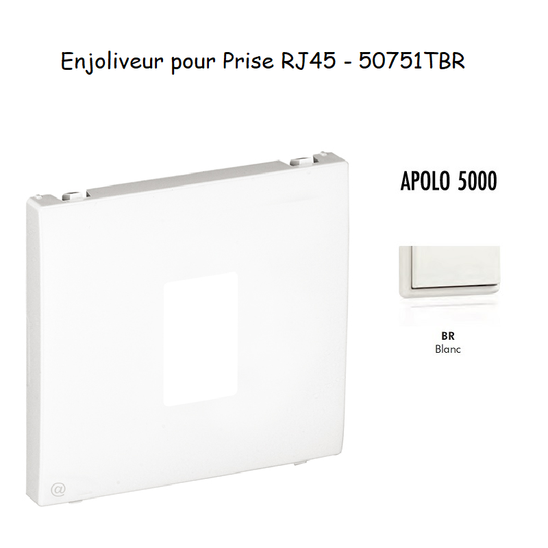 Enjoliveur pour prise informatique RJ45 APOLO5000 50751TBR Blanc