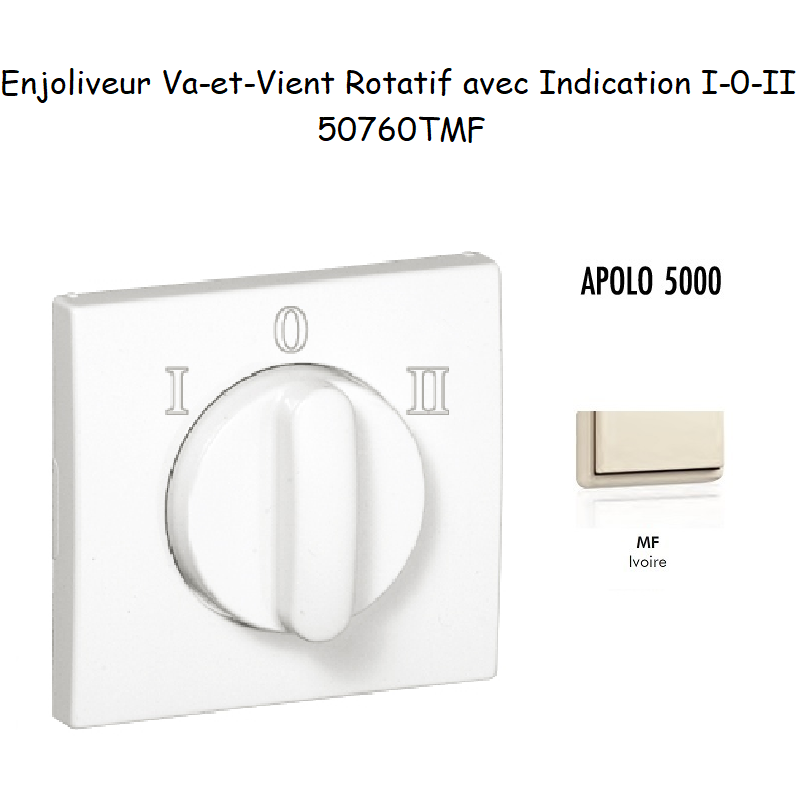 Enjoliveur pour Va-et-vient rotatif avec indication I,0,II Apolo 50760 TMF Ivoire
