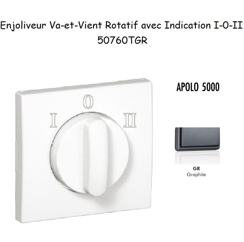 Enjoliveur pour Va-et-vient rotatif avec indication I,0,II Apolo 50760 TGR Graphite