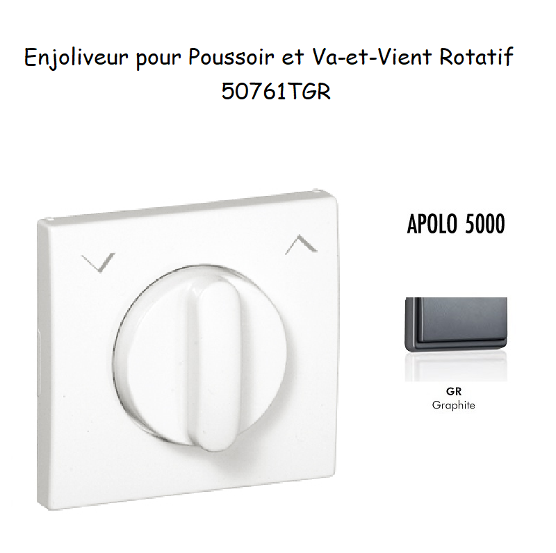 Enjoliveurpoussoir et va-et-vient rotatif APOLO5000 50761TGR Graphite