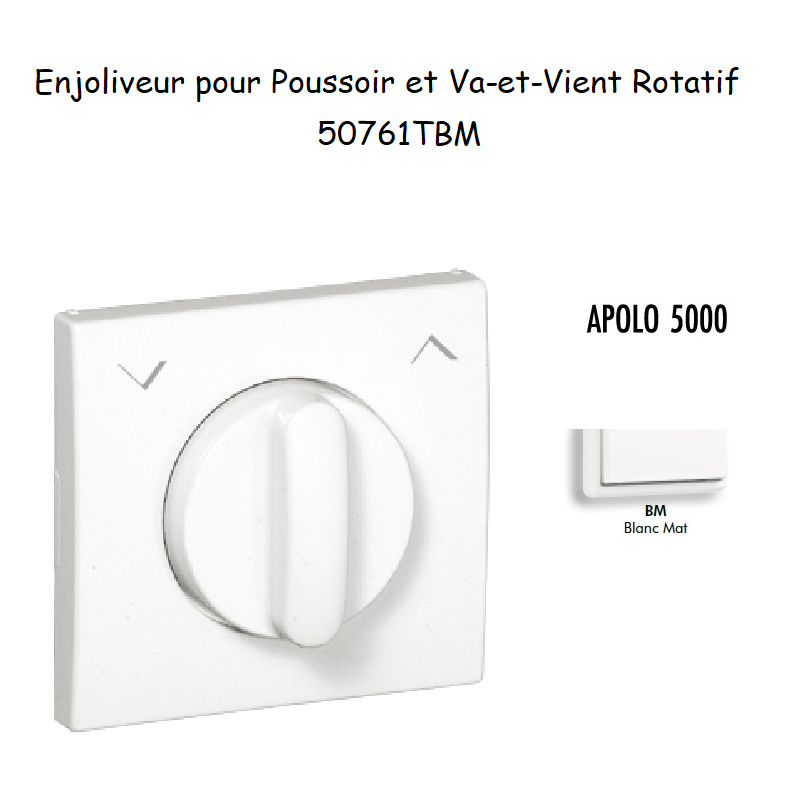 Enjoliveurpoussoir et va-et-vient rotatif APOLO5000 50761TBM Blanc MAT