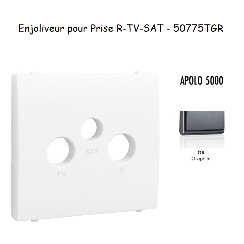Enjoliveur pour prise R TV SAT APOLO5000 50775TGR Graphite