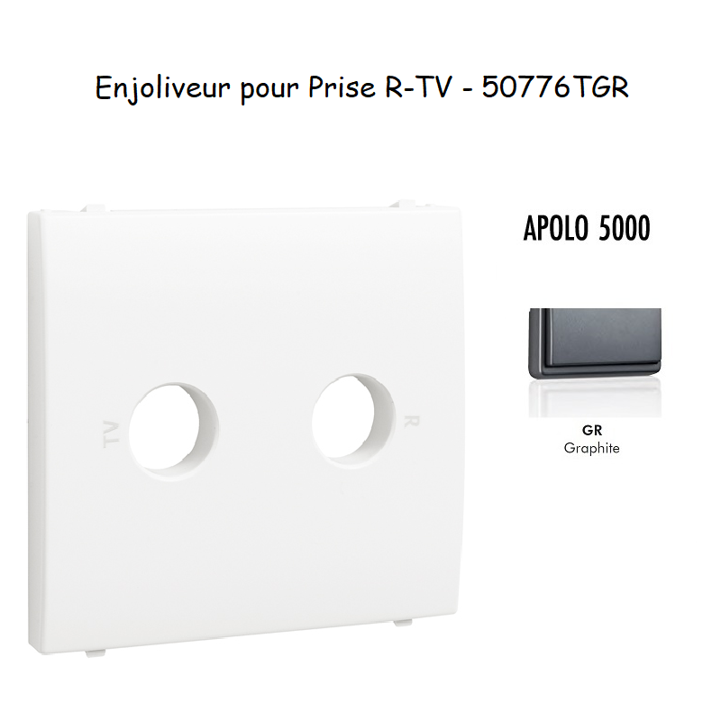 Enjoliveur pour prise R TV APOLO5000 50776TGR Graphite