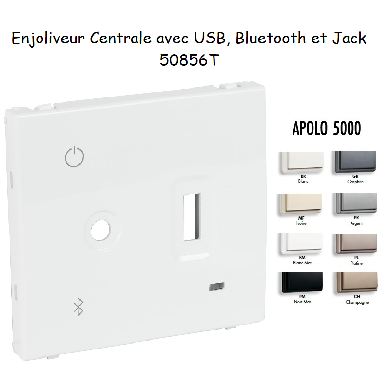 Enjoliveur pour Centrale avec USB, Bluetooth et Jack 3,5 mm 50856T