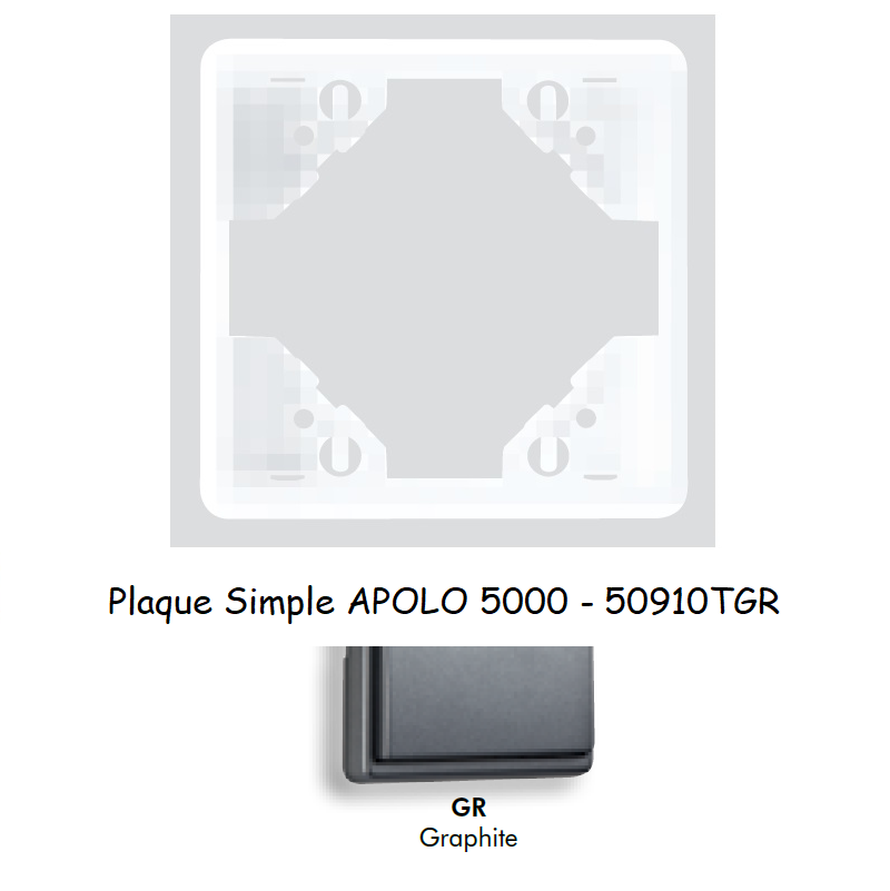 Plaque Simple APOLO5000 50910TGR GRAPHITE